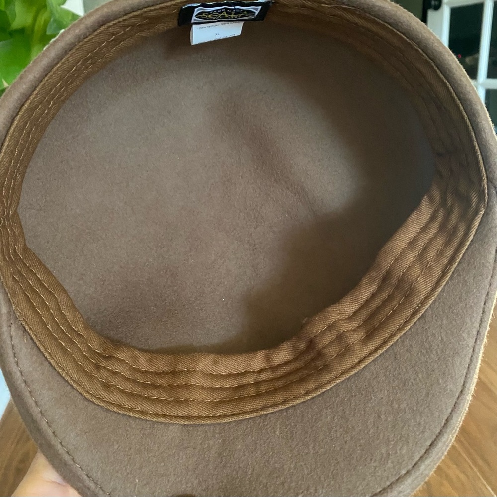 Scala Handmade Brown Wool Flat Cap Ivy Hat XL 100% Wool - Picture 5 of 7